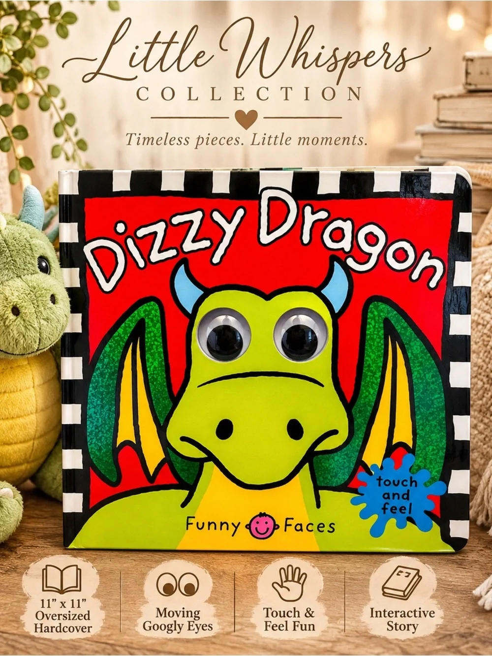 🐉 Little Whispers | NEW Dizzy Dragon Oversized Touch & Feel Book